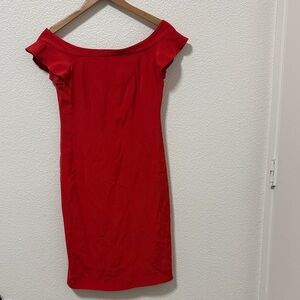 Vibrant Red Off-Shoulder Mini Dress
